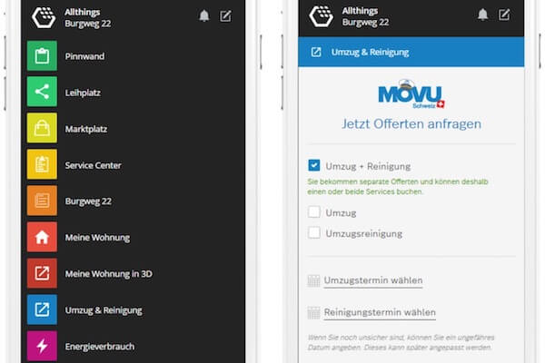 Allthings MOVU Integration auf App